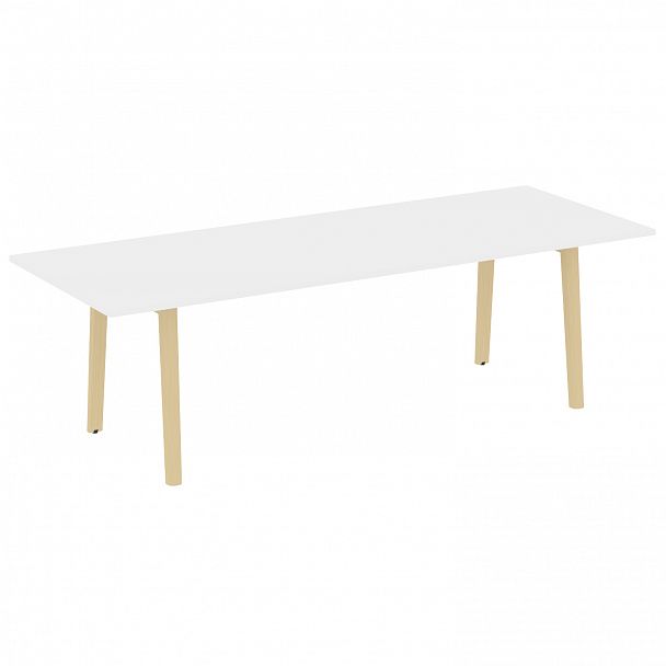 Стол переговорный "Onix wood direct" OW.PRG-25 белый/дуб светлый - Вид 1