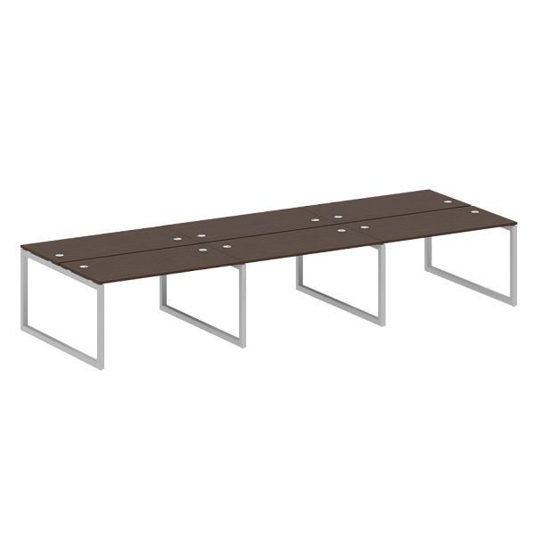 Metal System Quattro Р. ст. на 6 раб. места на О-образном м/к 50БО.СМ-6.3 Венге/Серый металл 4200*1475*750 - Вид 1