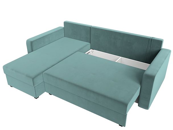 Диван угловой Ливерпуль Лайт левый угол Велюр бирюзовый - Вид 7