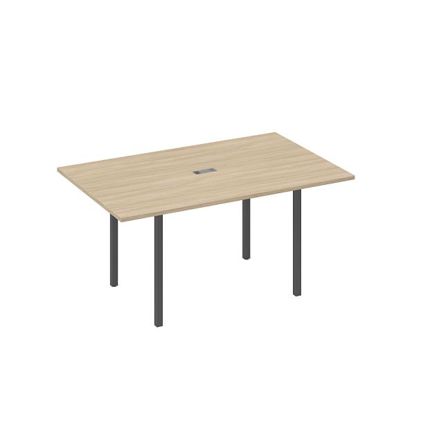 Стол для переговоров 160 прямой на каркасе DUE A4 А4 Б2 121 БП дуб скандинавский / металлокаркас антрацит - Вид 1