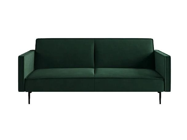 Este диван-кровать трехместный, прямой, с подлокотниками, бархат зеленый 19 - Вид 2