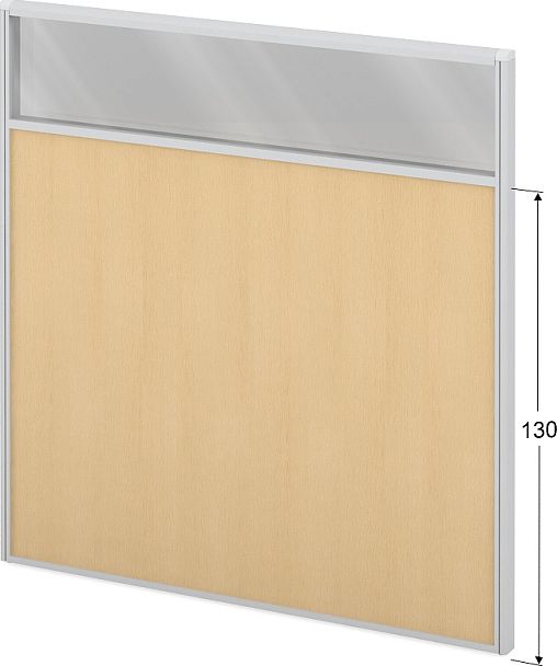 Модуль комбинированный "Мобильные офисные перегородки «Логика»"  ПК-ЛГ-МДК167х160/130С/Д-В1-300 бук натуральный - Вид 1