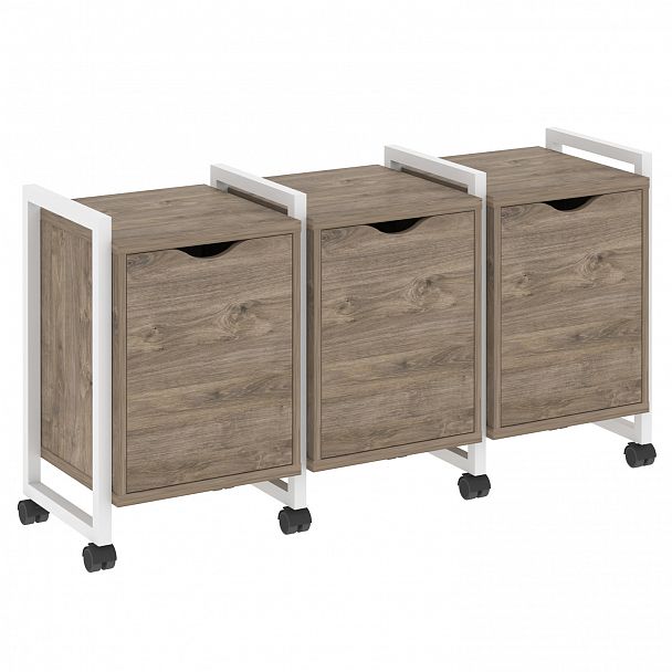 Тумба на колесах наборная "Loft" VR.L-TN-5.K тиквуд темный/белый - Вид 1