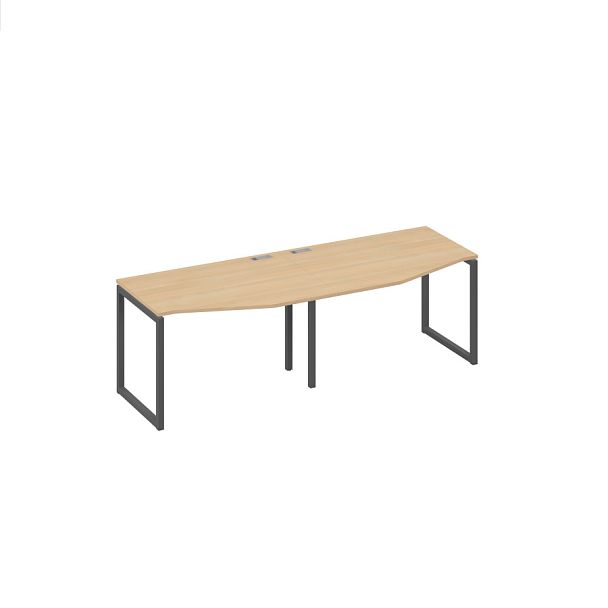 Рабочая станция столы Техно (2х120) на металлокаркасе DUE A4 А4 Б2 061-2 БП натуральный дуб / металлокаркас антрацит - Вид 1