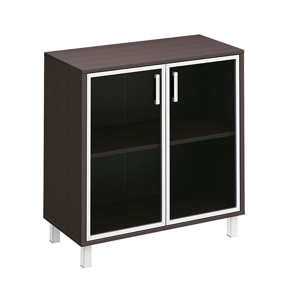 Шкаф низкий для документов две стеклянные двери "Борн" В 410-822 дуб шамони - Вид 3