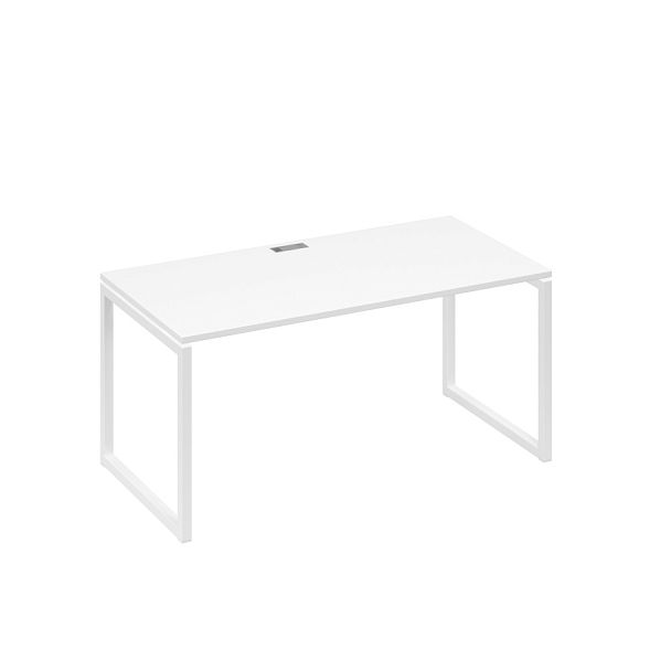 Стол письменный на металлокаркасе QUATTRO A4 А4 Б4 025 БП белый премиум / металлокаркас белый - Вид 1