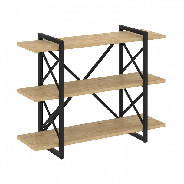 Стеллаж на опорах "Loft" VR.L-MST.O-3.8V тиквуд светлый/черный - Вид 1