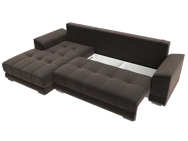 Угловой диван НордСтар левый угол Велюр коричневый - Вид 7