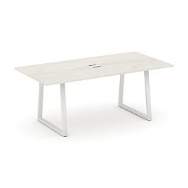Style Project Direct Direct Стол переговорный SN-6T1.SPRG-198 Дуб Наварра/Металл Белый 1980*980*750 - Фото предпросмотра