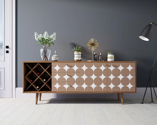 Комод Berber удлиненный с бутылочницей 17 принт арт BB15/Print_17 - Вид 4