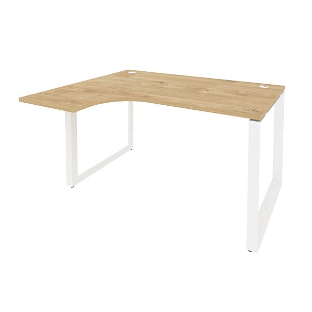 Onix Стол эргономичный левый на О-образном м/к O.MO-SA-3 (L) Тиквуд светлый/Белый металл 1380*1180*750 (800/460) - Вид 1