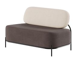 Jive Диван двухместный JVE-2 Velvet lux 58/Velvet lux 100/Металл Черный 1250*720*770 - Фото предпросмотра