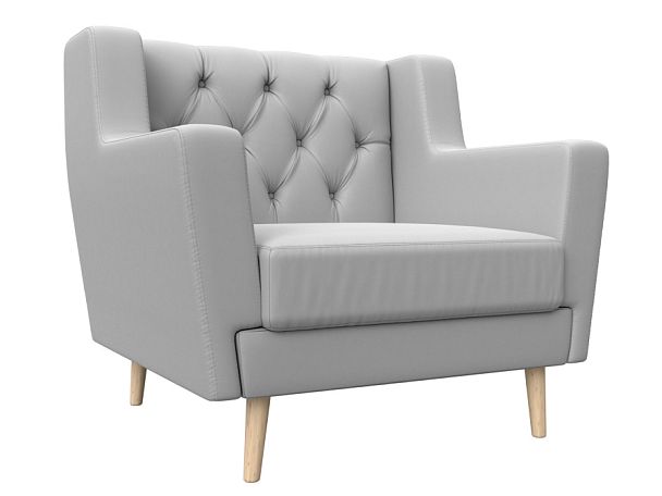 Кресло Брайтон Люкс (полностью экокожа белая) - Вид 1