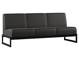 Диван Everprof Solo трехместный Металл Черный Экокожа Черный - Фото предпросмотра