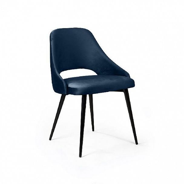 Стул William, бархат синий 29/ черный конус - Вид 1