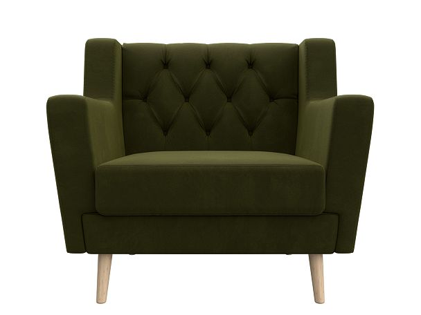 Кресло Брайтон Люкс (полностью микровельвет зеленый) - Вид 2