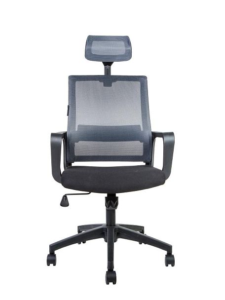 Кресло офисное / Бит / черный пластик / темно серая сетка / черная ткань - Вид 2