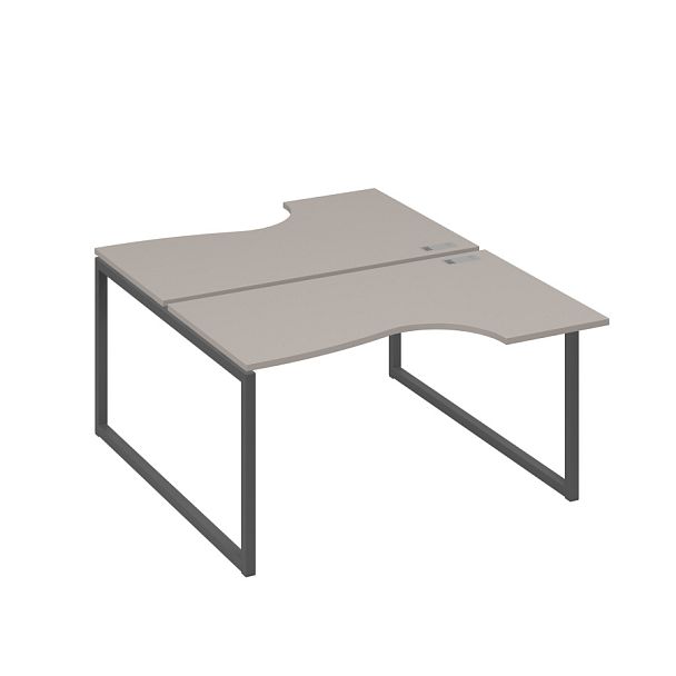 Рабочая станция каркас QUATTRO (2х140) столы Классика A4 А4 Б4 184 БП мокко премиум / металлокаркас антрацит - Вид 1