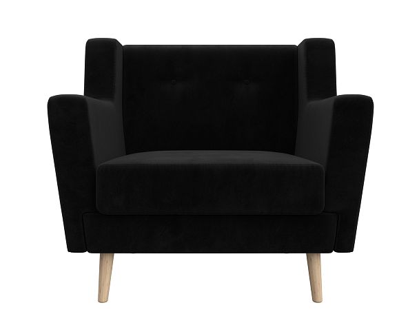 Кресло Брайтон (полностью велюр черный) - Вид 2