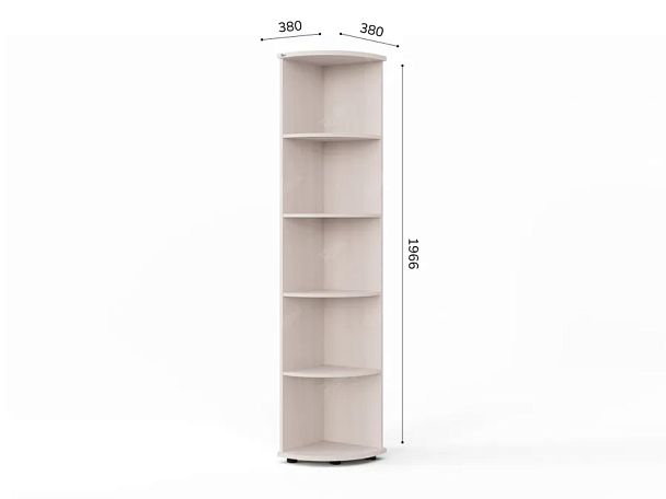 UNITY РШ-05 ДУБ МОЛОЧНЫЙ Стеллаж открытый Угловой 380х380х1966 - Вид 5