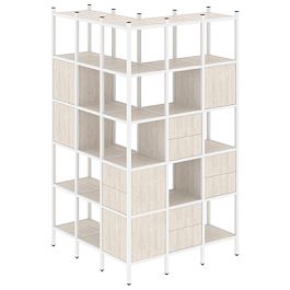 Loft Угловой внешний стеллаж наборный VR.L-53 Денвер светлый/Белый металл 1278*1278*2280 - Фото предпросмотра