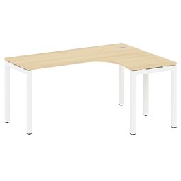 Metal System Quattro Стол криволинейный левый на П-образном м/к 50БП.СА-4 (L) Акация/Белый металл 1600*1200*750 - Фото предпросмотра