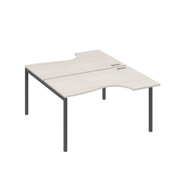 Рабочая станция металлокаркас DUE со столами (2х140) Классика A4 А4 Б2 184 БП дуб / металлокаркас антрацит - Вид 1