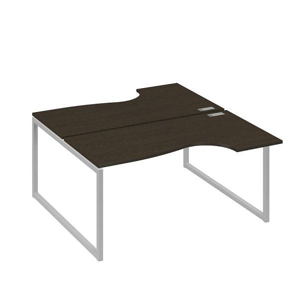 Рабочая станция (2х160) столы Классика опоры QUATTRO A4 А4 Б4 185 БП венге / металлокаркас серый - Вид 1