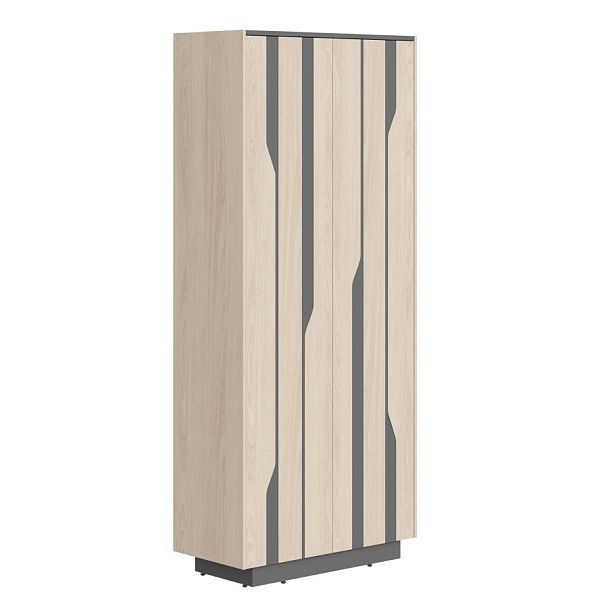 Шкаф СФ-574401 Дуб светлый/Черный графит 900х430х2100 LINE - Вид 1