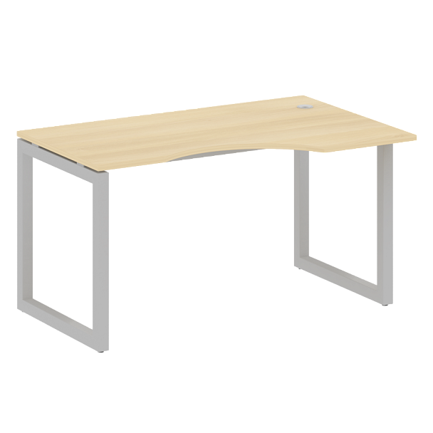 Metal System Quattro Стол криволинейный правый на О-образном м/к 50БО.СА-2 (R) Акация/Серый металл 1400*900*750 - Вид 1