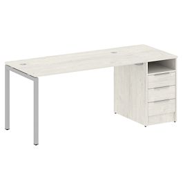 Metal System Quattro Р. ст. с тумбой на П-образном м/к 40БП.РС-СТП-1.3 Дуб наварра/Серый металл 1812*720*750 - Фото предпросмотра