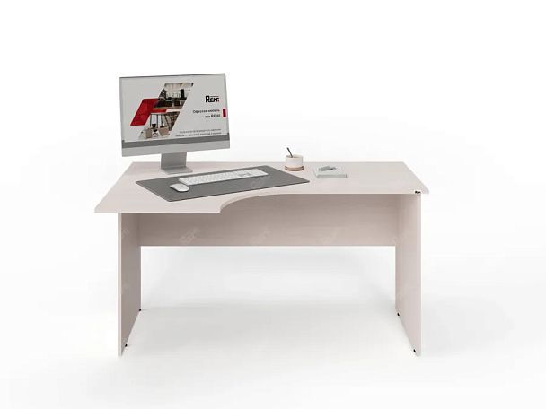UNITY PС3-14 L ДУБ МОЛОЧНЫЙ Офисный стол угловой Левый 1400х900х750 - Вид 1