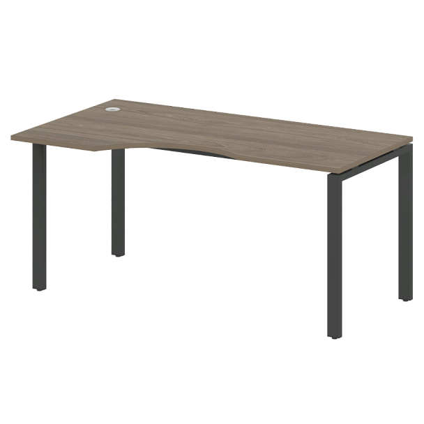 Metal System Стол криволинейный левый на П-образном м/к БП.СА-1 (L) Вяз/Антрацит металл 1600*900*750 - Вид 1