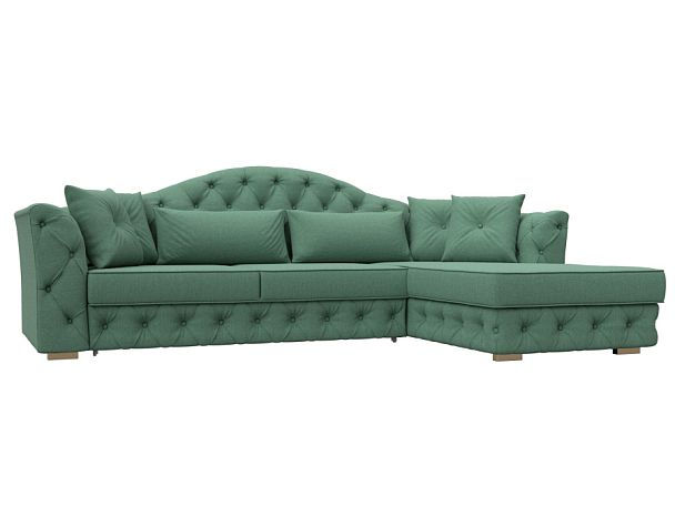 Диван угловой Артис правый угол Рогожка зеленый - Вид 1