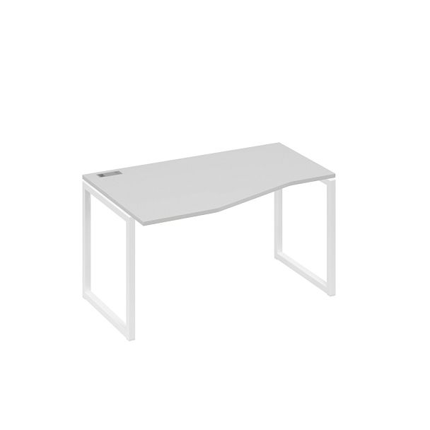 Стол эргономичный левый "Техно" на металлокаркасе QUATTRO A4 А4 Б4 063 БП серый / металлокаркас белый - Вид 1