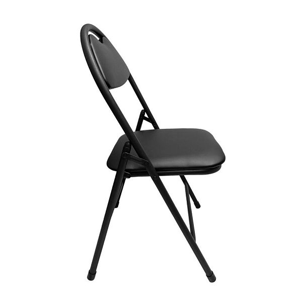 Стул складной для дома и офиса РС94, черный каркас, экокожа черный - Вид 5