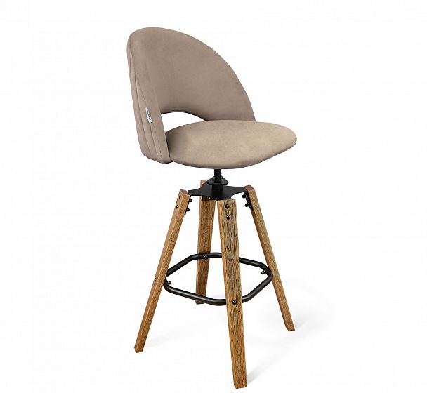 Стул барный Sheffilton SHT-ST34-1/S93 латте/браш.коричневый/чёрный муар - Вид 2