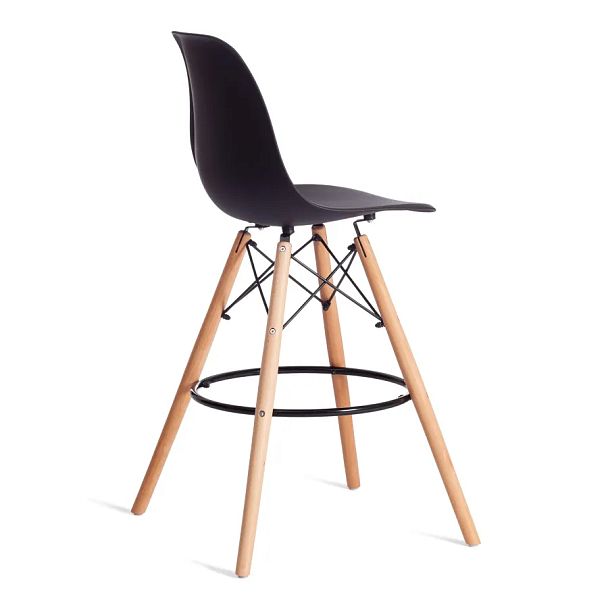 Стул барный Синди Бар Чаир/Cindy Bar Chair (мод.80-1)/2 шт. в упаковке, дерево бук/металл/пластик, Black (Черный) 3010/ натуральный - Вид 3