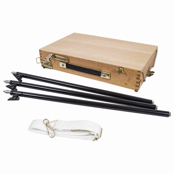 Этюдник BRAUBERG ART CLASSIC, бук, 40х25х7,5см, высота холста 70см, ножки метал 90см, ремень,190655 - Вид 11