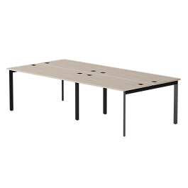 Бенч-система на 4 места Everprof EVO на металлокаркасе 2760х670(1370)x755 опоры 45гр Дуб Соната/Черный - Фото предпросмотра