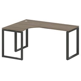 Metal System Стол криволинейный левый на О-образном м/к БО.СА-4 (L) Вяз/Антрацит металл 1600*1200*750 - Фото предпросмотра