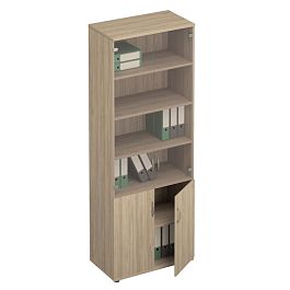 Шкаф для документов со стеклом Формула ФР 379 вяз светлый - Фото предпросмотра