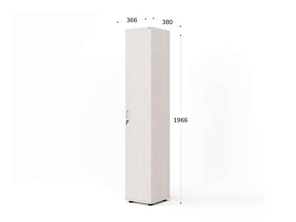 UNITY РШ3-04 ДУБ МОЛОЧНЫЙ Закрытый шкаф Правый 366x380x1966 - Вид 6