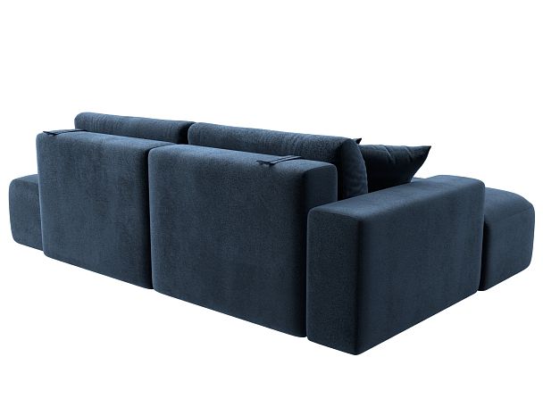 Диван угловой Лига-036 НПБ Модерн левый угол Велюр синий - Вид 6