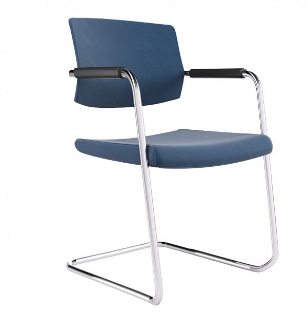 COOL кантилевер Bingo BIN-11 деним хром/пластик черный "Кресла для посетителей"  ТК-001854000048 темно-синий - Вид 1
