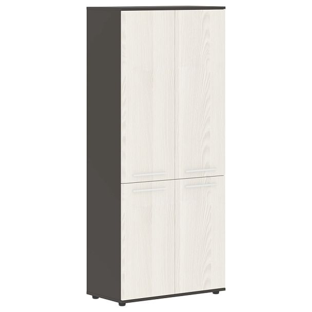 Шкаф высокий широкий EHCS 85.3 Ясень Траун/Белый/Мокко 852х430х1967 EDIS - Вид 1