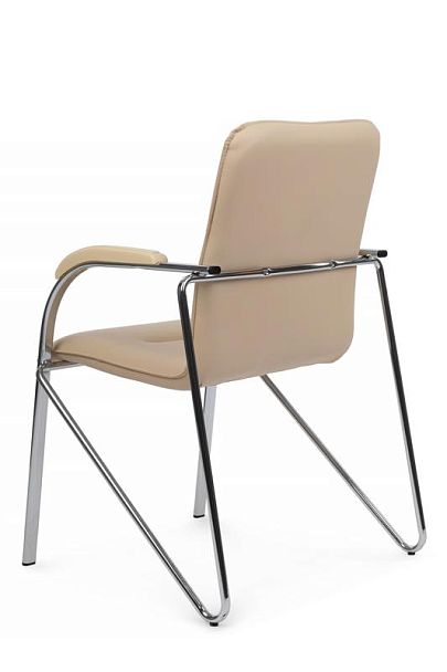 Стул Самба с пластиковыми подлокотниками SMB-03H Хром гальв. Бежевый - Вид 5