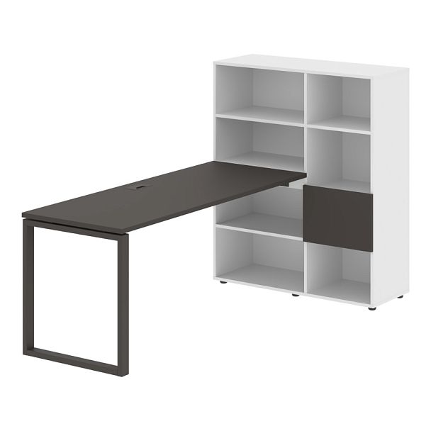 Стол-стеллаж EQRST 1117 Мокко/Мокко/Белый 2190х1120х1355 EDIS - Вид 1