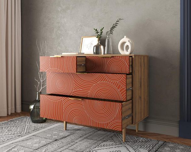 Комод с четыремя ящиками Line R22/red - Вид 2