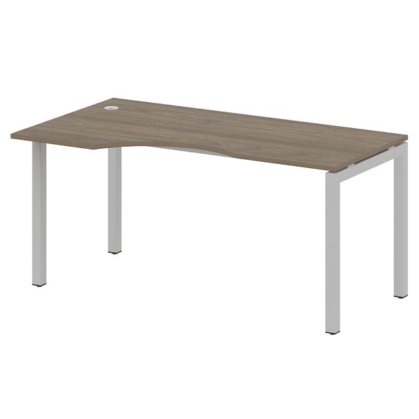 Metal System Quattro Стол криволинейный левый на П-образном м/к 50БП.СА-1 (L) Вяз/Серый металл 1600*900*750 - Вид 1